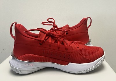 UNDER ARMOUR Men\'s Curry 7 Team Red White Basketball Shoe Under Armour Curry 7 Team Basketball Shoes Red/White Mens  main image 4