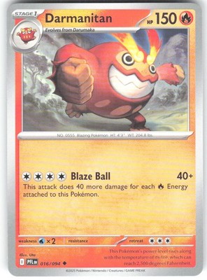 DARMANITAN 016/094 UNCOMMON PHANTASMAL FLAMES NM