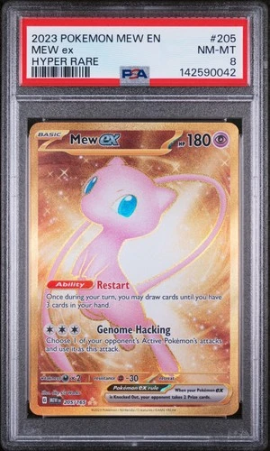2023 POKEMON MEW EN-151 HYPER RARE #205 MEW EX PSA 8