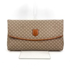 CELINE Clutch Bag Hand Bag Macadam PVC Leather Beige Authentic from Japan 0211