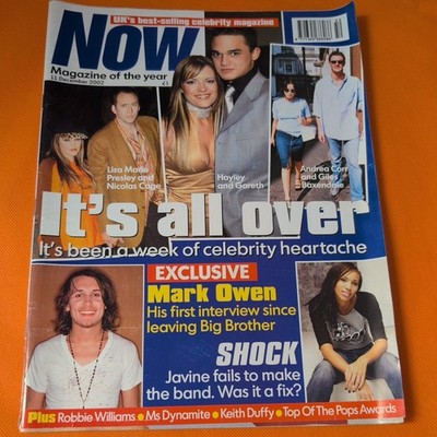 NOW magazine 2002, mark Owen,Lisa Marie Presley, Robbie Williams take that,