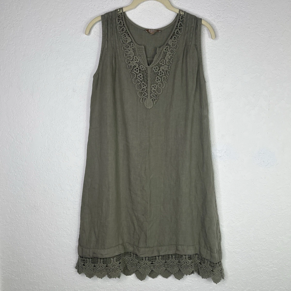 knee length dresses for ladies Carla. Long Sleeve Linen Dress – Bali Lane main image 0