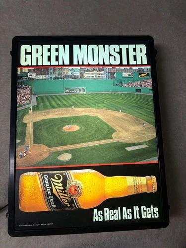 Vintage Miller Genuine Draft Beer 'Green Monster' Fenway Park Light Up Sign