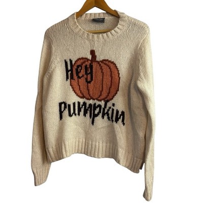 wooden ships hey pumpkin crew chunky alabaster wool blend sweater women s S/M