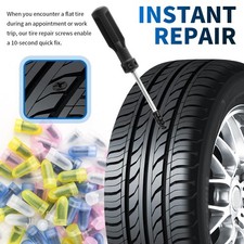 4 Size 60PCS Heavy Duty Tire Plugs Kit with Screwdriver,Deep Threads Screw in...