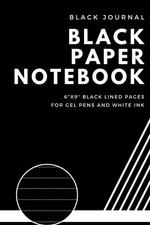 Black Paper Notebook  Plain Ruled Journal with Softcover for Work,