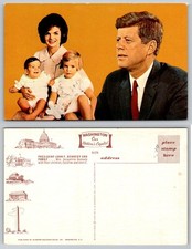 JFK Family Postcard Vintage John F Kennedy Jacqueline Caroline John Jr DC