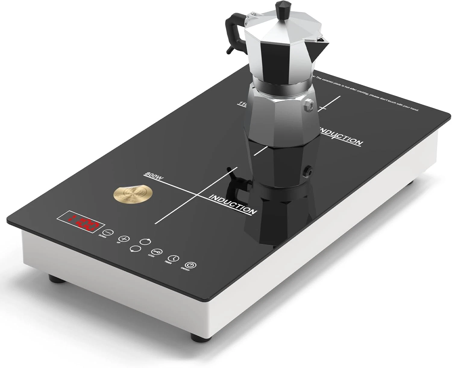 Compact 2 Burner Induction Cooktop with Touch Control & Timer, 120V
