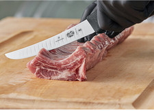 Victorinox 6" Wide Granton Hollow Edge Curved Boning Knife Fibrox 5.6523.15 BN