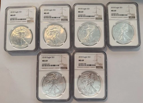 2018 $1 American SILVER EAGLE NGC Graded MS69