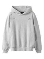 Sweatshirt Lmtd Unisex Nlnbature Ls Loose Mit Kapuze, Grau Melange, 158-164