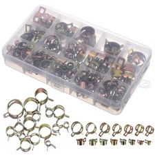 115PC 6-22mm Spring Hose Clamps Fastener Fuel Water Line Pipe Air Tube Clips Kit