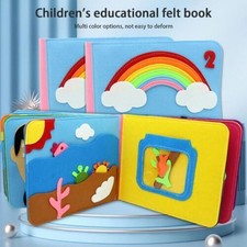 Montessori Toddlers Busy Board 3D Baby Story Cloth Early Book Learning Toy]