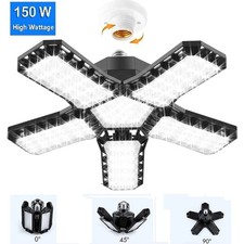 Garage Light 1 Pack 120W, 12000LM LED Lights for Garage with 4 1 Deformable Pane