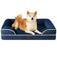 Orthopedic Memory Foam Bolster Dog Bed for Large Dogs, Waterproof, Washable