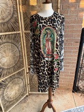 Ed Hardy Leopard Print Virgin Mary Roses Body...