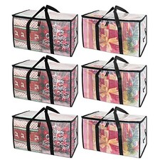 Oversized Moving Bags with Reinforced Handles, Heavy-Duty Storage 6-Pack Clear