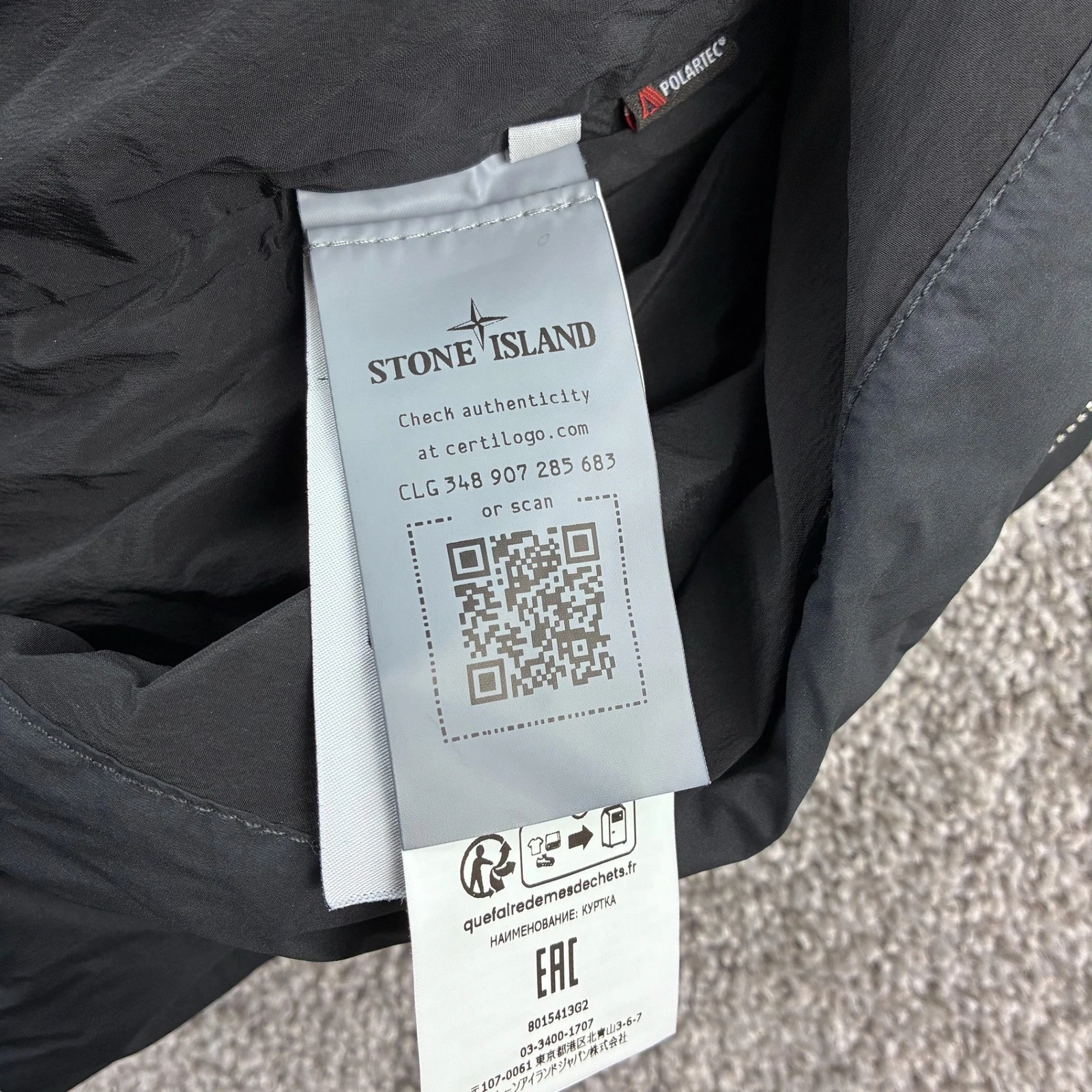 Stone Island Stellina Jacket Mens M Black Skin Touch Nylon-TC Polartec Alpha - product detail image 6