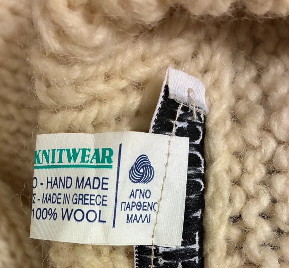 The Lodge Men's Greek Knitwear 100% Wool Sweater Greece Fair Isle Hand Made VTG - Image 4 of 4