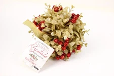 Kissing Krystals 5" Gold Holly BALL Mistletoe Christmas Decor Ornament, Ganz