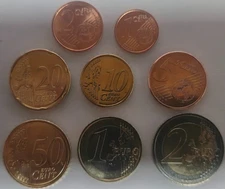 BULGARIAN EURO 8 COINS UNUSED