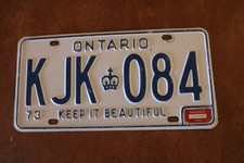 1973/1979 Ontario CANADA License Plate w/ Sticker