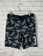 NEW Hurley Youth Boys Shark Print Boardshorts Swimsuit Size 20/30