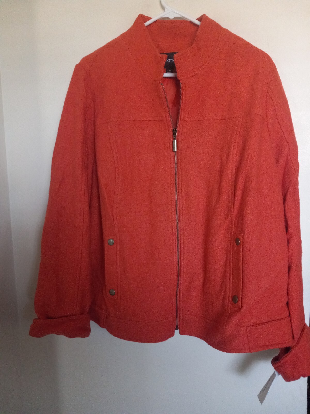 Relativity Womens Orange Long Sleeve Jacket Size 20W New