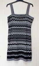 MISSONI For Target Black White Zig Zag Chevron Pattern Dress Size L
