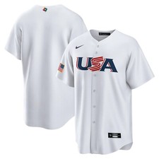 NIKE World Baseball Classic Team USA Home Jersey 2023 Men  s Size SMALL S WHITE
