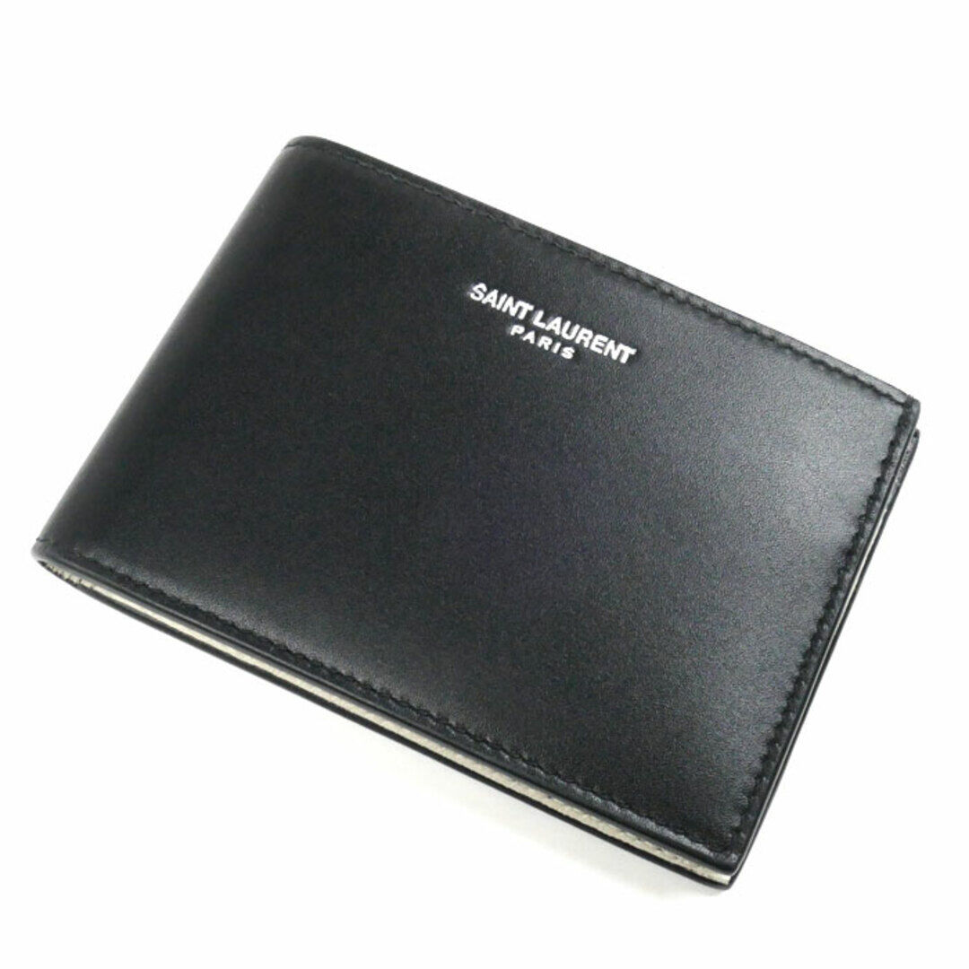 SAINT LAURENT PARIS BIFOLD WALLET BLACK IVORY SAINT LAURENT PARIS BIFOLD WALLET BLACK IVORY