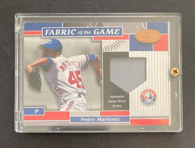 PEDRO MARTINEZ 2002 LEAF CERTIFIED FABRIC GAME JERSEY CARD #030/100 - #081023E