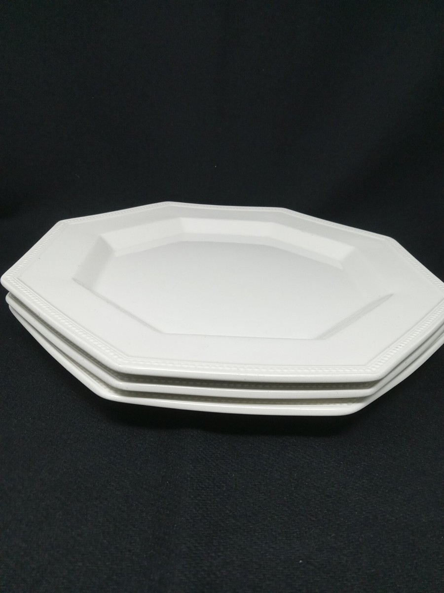 Set of 3 Johnson Brothers Heritage White Dinner Plates 10