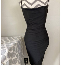 NEW Windsor Black Dress Formal Drape Neck Wrap Look Size Medium