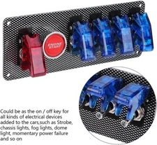 Ignition Switch Panel Car Racing Switch Panels with LED Toggle Push Button,(12V)