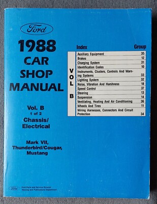 ORIGINAL 1988 Ford Mustang Fox Body Thunderbird Reparatur Anleitung aus 1987 
