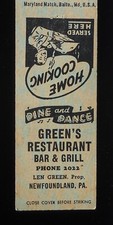 Teléfono Len Green's Restaurant Bar & Grill Dine & Dance de la década de 1940 2022 Terranova PA