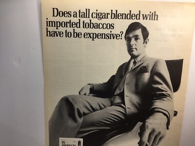 1969 El Products Alta Cigars, Vintage Print Ad. Taller & Trimmer.