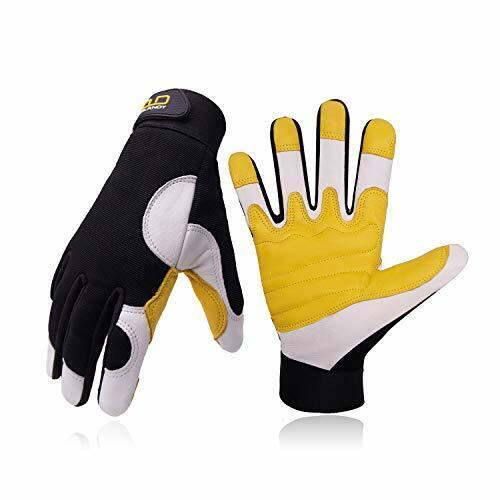 Goatskin Leather Work Gloves for Men, Utility Safety Work Medium