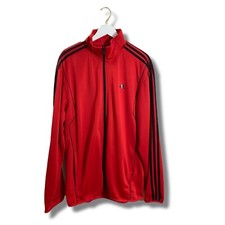 Adidas Men's Red/Black Climalite Zip Up Track Athletic Sportswear Jacket sz XL