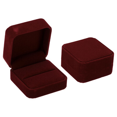 Velvet Ring Box 2pcs Double Slot Wedding Ring Jewelry Holder Style
