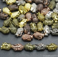 Solid Metal Buddha Head Bracelet Connector Charm Beads Silver Gold Copper Bronze