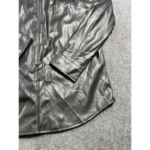 Ardene Women's Black Leather Shirt Button Closure Size Collared Size L - Imagen 11 de 19