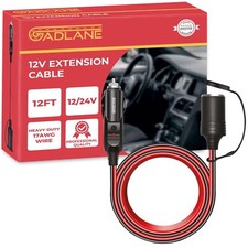 GADLANE 12V Car Cigarette Lighter Extension Cord Lead Adapter 3.6m Cable Socket