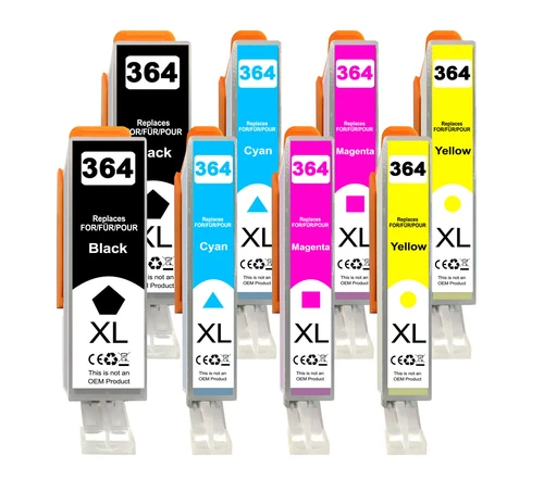 8er Set XL ink. Chip und Füllstand ersetzt HP 364XL für HP Photosmart C6300