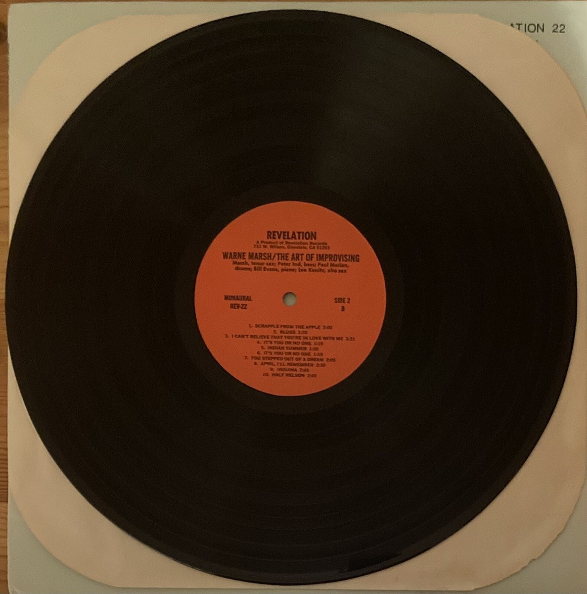 The Art of Improvising Warne Marsh MONO Vinyl LP Record 1974
