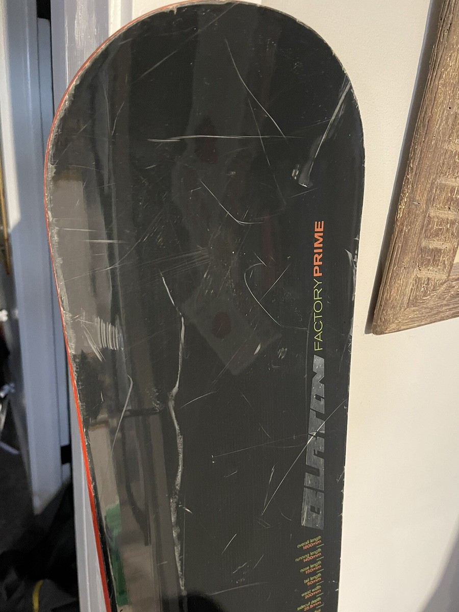 Burton Factory Prime 160 Cm Alpine Racing Snow Board 60 Black 62.5
