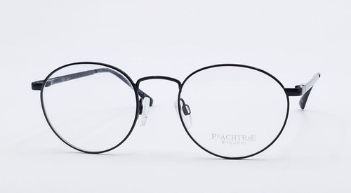 EYEGLASS FRAMES MEN PEACHTREE PT96 CAPRI FULL RIM ROUND GLASSES 48-18-140 BLACK