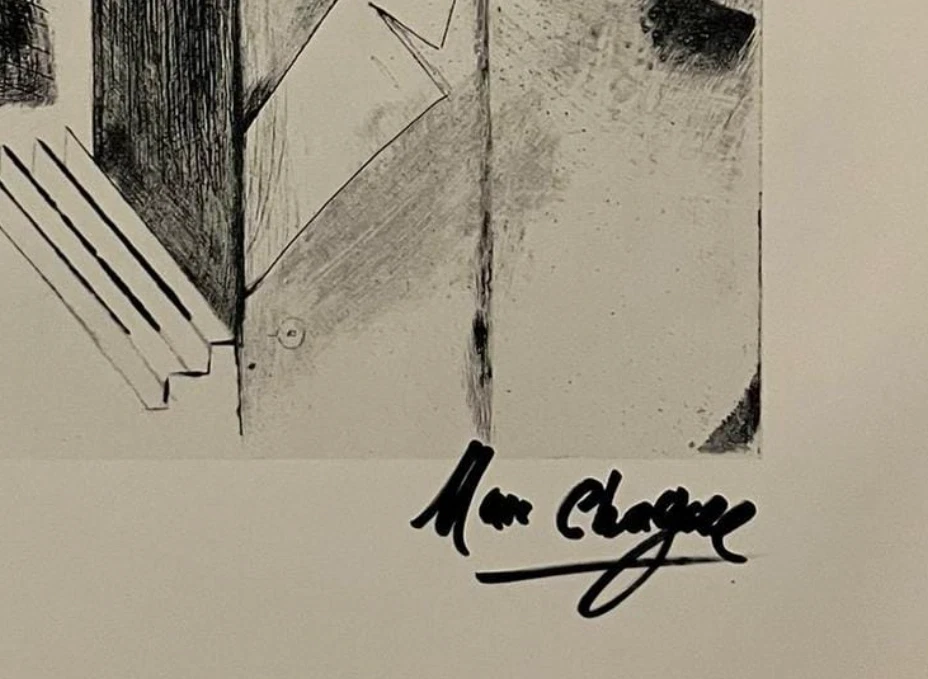 Impresión original firmada a mano por Marc Chagall con certificado de autenticidad y +$3.500 USD de valoración Foto 4 de 4