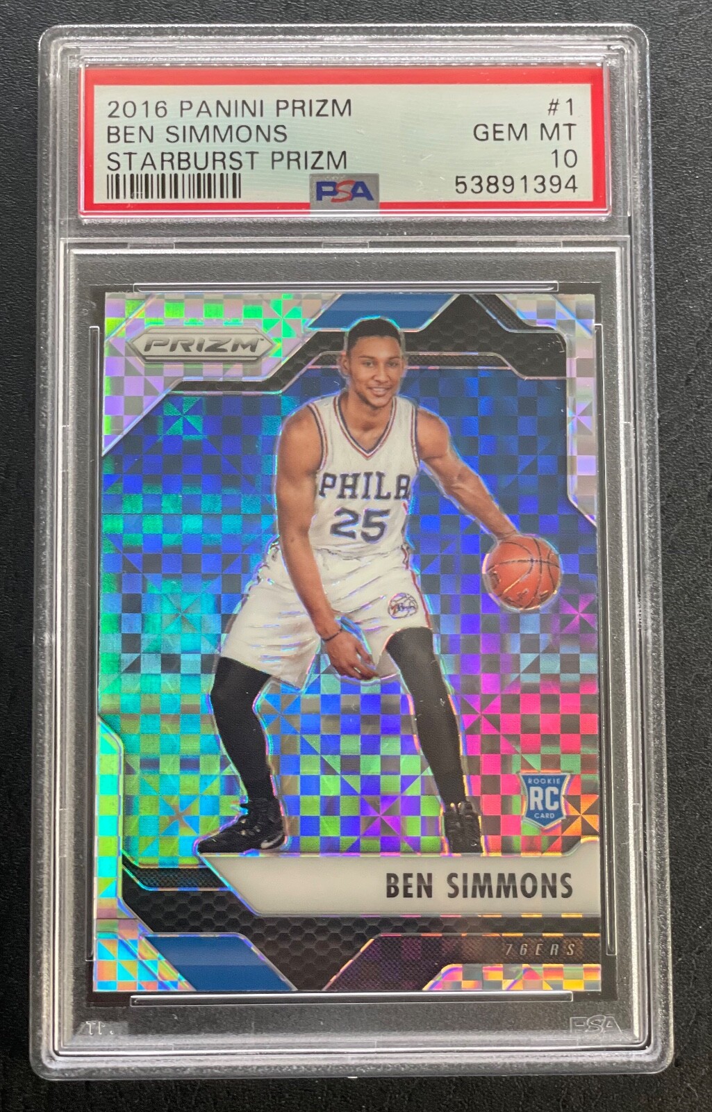 Ben Simmons  PSA 10 GEM MINT 2016-17 Panini Prizm Starburst Prizm RC #1